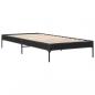 Preview: Bettgestell Schwarz 75x190 cm Holzwerkstoff und Metall