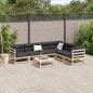 Preview: 7-tlg. Garten-Sofagarnitur mit Kissen Massivholz Kiefer