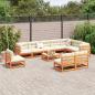 Preview: 11-tlg. Garten-Sofagarnitur Wachsbraun Massivholz Kiefer