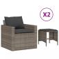 Preview: ARDEBO.de - 4-tlg. Garten-Sofagarnitur mit Kissen Grau Poly Rattan