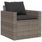 Preview: 4-tlg. Garten-Sofagarnitur mit Kissen Grau Poly Rattan