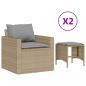 Preview: 4-tlg. Garten-Sofagarnitur mit Kissen Beige Poly Rattan