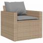 Preview: 4-tlg. Garten-Sofagarnitur mit Kissen Beige Poly Rattan