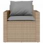 Preview: 4-tlg. Garten-Sofagarnitur mit Kissen Beige Poly Rattan