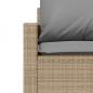 Preview: 4-tlg. Garten-Sofagarnitur mit Kissen Beige Poly Rattan