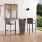 Preview: ARDEBO.de - 3-tlg. Gartenbar-Set Grau