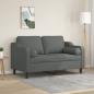 Preview: ARDEBO.de - 2-Sitzer-Sofa mit Zierkissen Dunkelgrau 120 cm Stoff