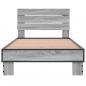 Preview: Bettgestell Grau Sonoma 75x190 cm Holzwerkstoff und Metall