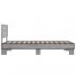 Preview: Bettgestell Grau Sonoma 75x190 cm Holzwerkstoff und Metall