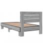 Preview: Bettgestell Grau Sonoma 75x190 cm Holzwerkstoff und Metall