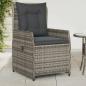 Preview: ARDEBO.de - Gartensessel 2 Stk. Verstellbar Grau Poly Rattan