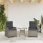 Preview: Gartensessel 2 Stk. Verstellbar Grau Poly Rattan