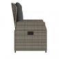 Preview: Gartensessel 2 Stk. Verstellbar Grau Poly Rattan