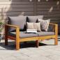 Preview: ARDEBO.de - Gartensofa mit Kissen 2-Sitzer Massivholz Akazie