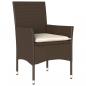 Preview: 3-tlg. Bistro-Set mit Kissen Braun Poly Rattan und Glas