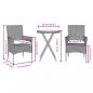 Preview: 3-tlg. Bistro-Set mit Kissen Braun Poly Rattan und Glas