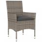 Preview: 3-tlg. Bistro-Set mit Kissen Grau Poly Rattan und Glas