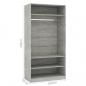 Preview: Kleiderschrank Betongrau 100x50x200 cm Holzwerkstoff