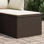 Preview: ARDEBO.de - Gartenhocker mit Kissen Braun 55x55x37 cm Poly Rattan