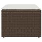 Preview: Gartenhocker mit Kissen Braun 55x55x37 cm Poly Rattan