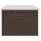 Preview: Gartenhocker mit Kissen Braun 55x55x37 cm Poly Rattan