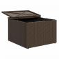 Preview: Gartenhocker mit Kissen Braun 55x55x37 cm Poly Rattan