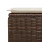 Preview: Gartenhocker mit Kissen Braun 55x55x37 cm Poly Rattan