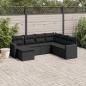 Preview: ARDEBO.de - 7-tlg. Garten-Sofagarnitur mit Kissen Schwarz Poly Rattan