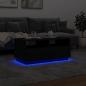 Preview: Couchtisch mit LED-Leuchten Schwarz 90x49x40 cm