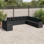 Preview: ARDEBO.de - 11-tlg. Garten-Sofagarnitur mit Kissen Schwarz Poly Rattan