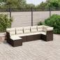 Preview: ARDEBO.de - 7-tlg. Garten-Sofagarnitur mit Kissen Braun Poly Rattan