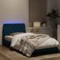 Preview: Bettgestell mit LED-Leuchten Blau 100x200 cm Samt