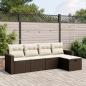 Preview: ARDEBO.de - 5-tlg. Garten-Sofagarnitur mit Kissen Braun Poly Rattan