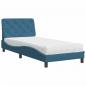 Preview: Bett mit Matratze Blau 90x200 cm Samt