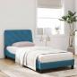 Preview: Bett mit Matratze Blau 90x200 cm Samt