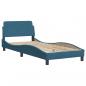 Preview: Bett mit Matratze Blau 90x200 cm Samt