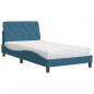 Preview: Bett mit Matratze Blau 100x200 cm Samt