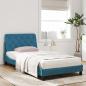 Preview: Bett mit Matratze Blau 100x200 cm Samt