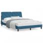 Preview: ARDEBO.de - Bett mit Matratze Blau 120x200 cm Samt