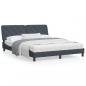 Preview: ARDEBO.de - Bett mit Matratze Dunkelgrau 160x200 cm Samt