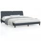 Preview: ARDEBO.de - Bett mit Matratze Dunkelgrau 180x200 cm Samt