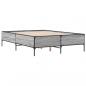 Preview: Bettgestell Grau Sonoma 135x190 cm Holzwerkstoff und Metall