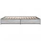 Preview: Bettgestell Grau Sonoma 135x190 cm Holzwerkstoff und Metall