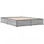 Preview: Bettgestell Grau Sonoma 135x190 cm Holzwerkstoff und Metall