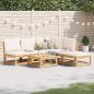 Preview: ARDEBO.de - 6-tlg. Garten-Lounge-Set mit Kissen Massivholz Akazie