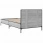 Preview: Bettgestell Grau Sonoma 100x200 cm Holzwerkstoff und Metall