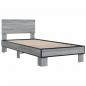 Preview: Bettgestell Grau Sonoma 75x190 cm Holzwerkstoff und Metall