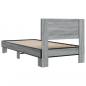 Preview: Bettgestell Grau Sonoma 75x190 cm Holzwerkstoff und Metall