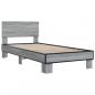 Preview: Bettgestell Grau Sonoma 90x190 cm Holzwerkstoff und Metall