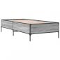 Preview: Bettgestell Grau Sonoma 75x190 cm Holzwerkstoff und Metall